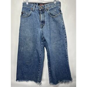 Vtg 90' JNCO Old School 26" Jeans Thrashed Skater Baggy Wide Leg Cutoff USA Made